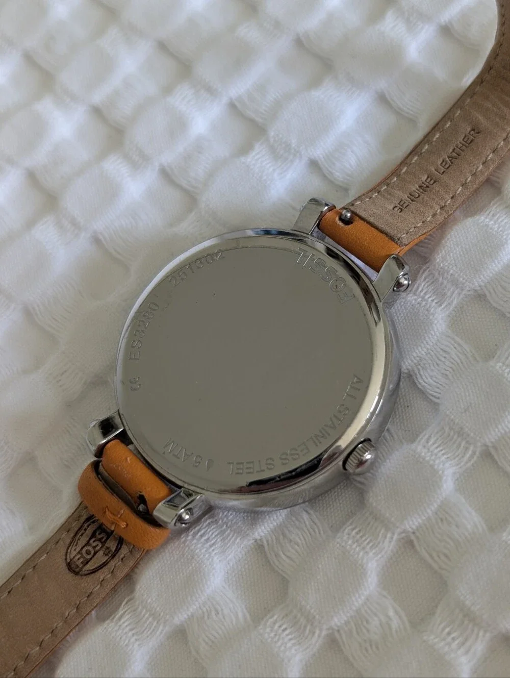 Fossil Watch Orange Leather Strap